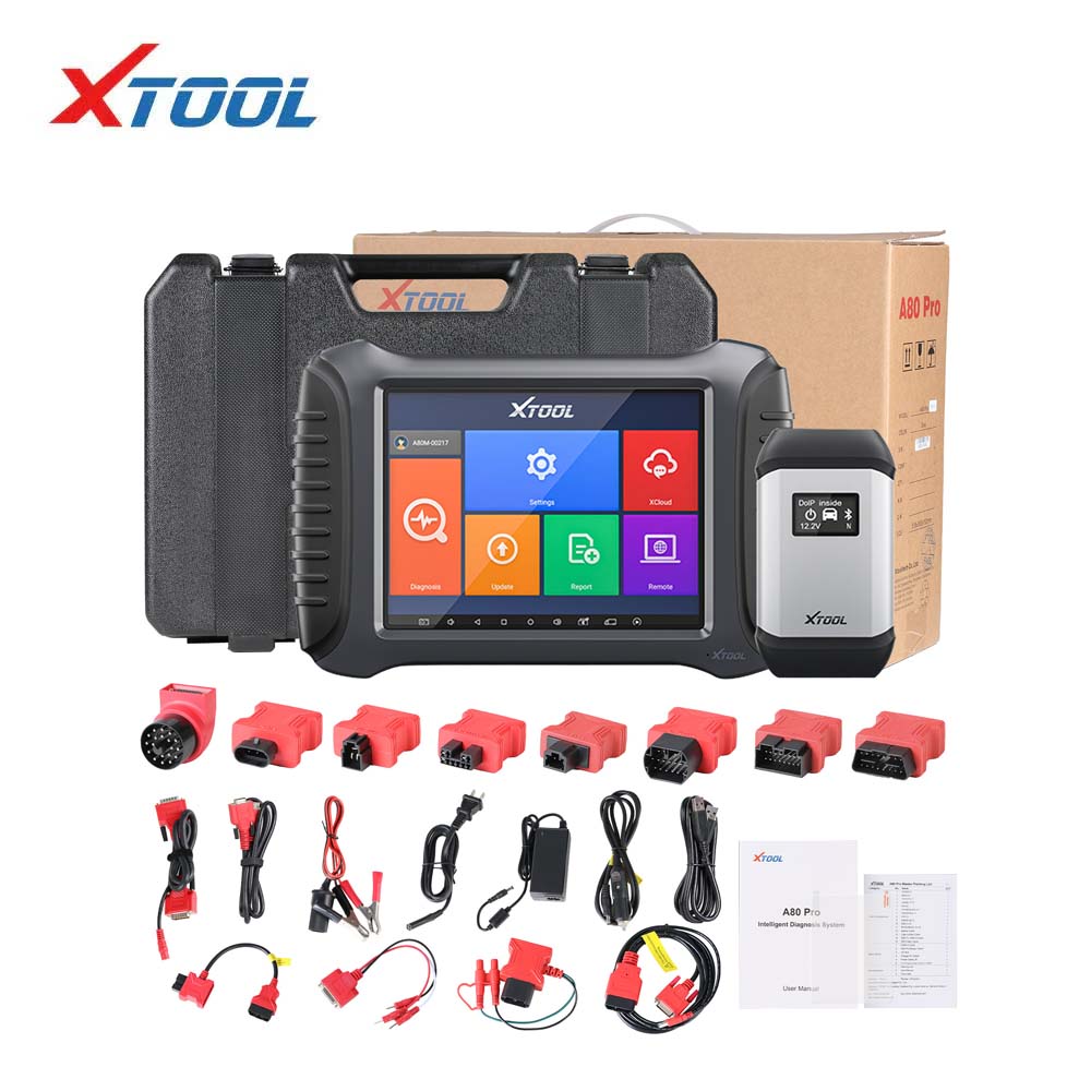 XTOOL - A80 Pro Master OBD2 Car Diagnostic Scanner with VCI J2534 Programmer and 3 Years Free Update