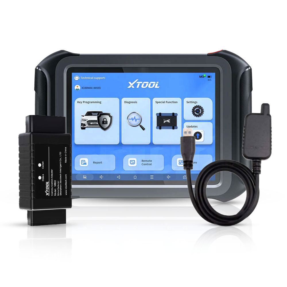 XTOOL X100 MAX2 Key Programming and Diagnostic Tool with AnyToyo SK1 Toyota Smart Key Emulator and M822 Adapter