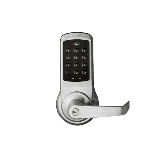 Yale - NexTouch - Commercial Electronic Pushbutton Keypad Cylindrical Locks with Augusta Lever and 2-3/4" Backset - Schlage C Keyway - Grade 1 - 626 (Satin Chrome)