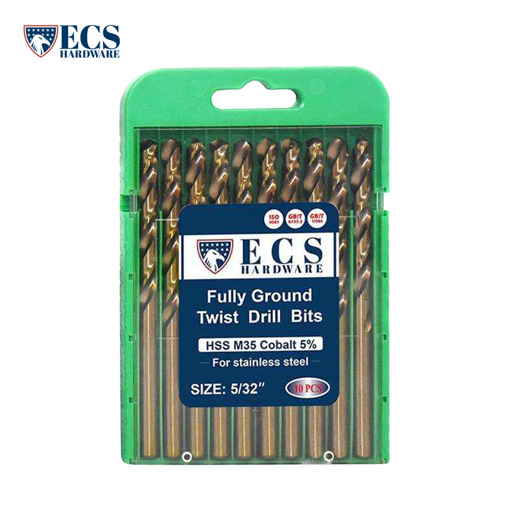 ECS HARDWARE - HSS Drill Bit x 10 Fully Ground - 5% Cobalt M35