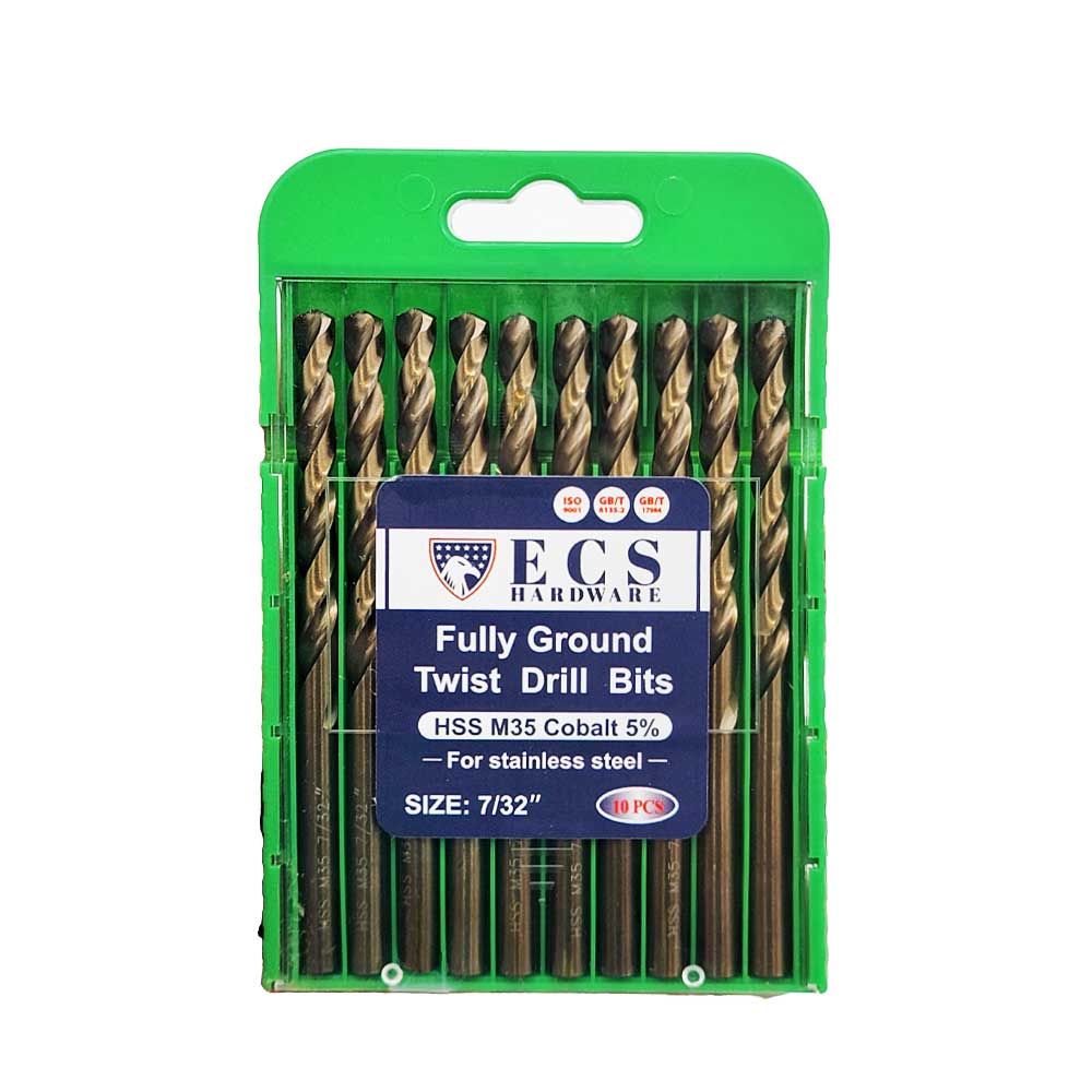 ECS HARDWARE - HSS Drill Bit x 10 Fully Ground - 5% Cobalt M35