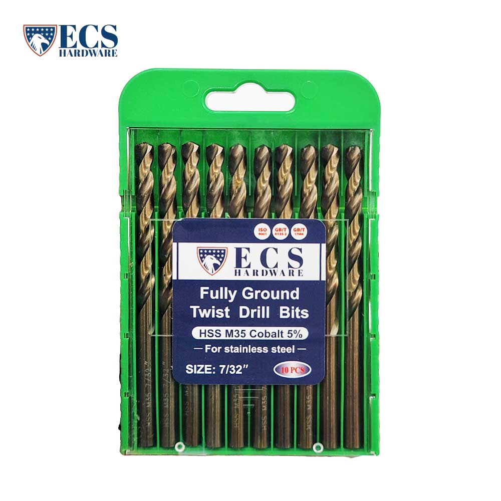 ECS HARDWARE - HSS Drill Bit x 10 Fully Ground - 5% Cobalt M35