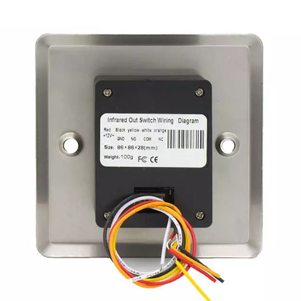 ECS HARDWARE - Touchless LED - Door Infrared Sensor Exit Button Switch (NT-86) Stainless Steel - 12VDC