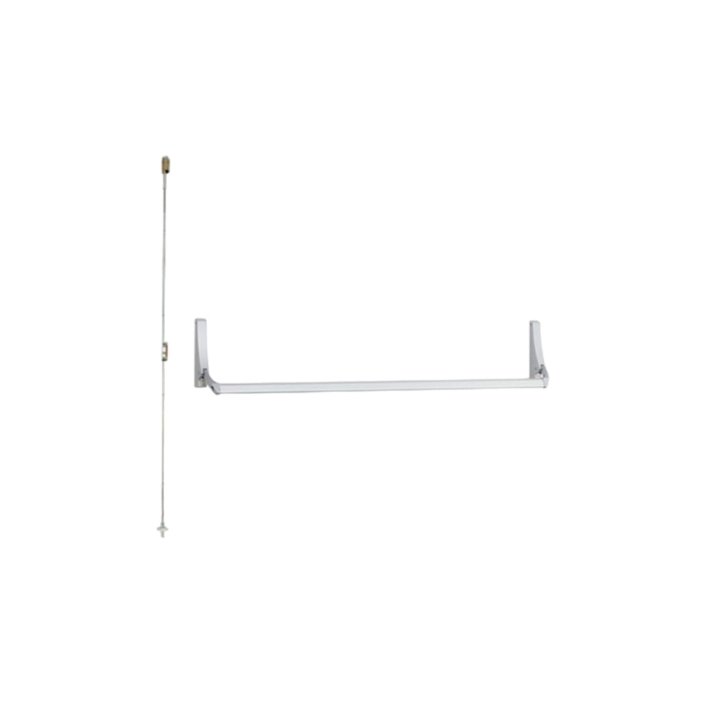 Falcon Concealed Vertical Rod Device - Night Latch Double Door Applications - 44 Right Hand Reverse - P28 (Satin Aluminum-689)