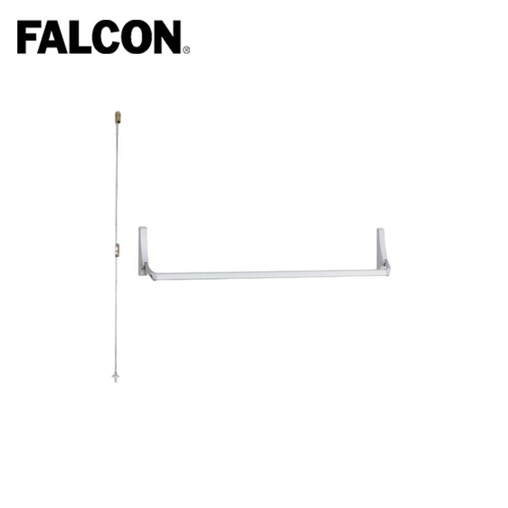 Falcon Concealed Vertical Rod Device - Night Latch Double Door Applications - 44 Right Hand Reverse - P28 (Satin Aluminum-689)