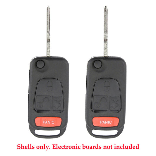 1998 - 2005 Mercedes Benz ML Flip Key Shell 4B (2 Pack)