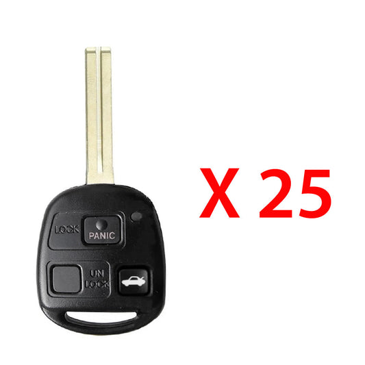 1998 - 2005 Lexus Key Fob 3B FCC# HYQ1512V (Short Blade) - 4C Chip - 89070-50170 (25 Pack)