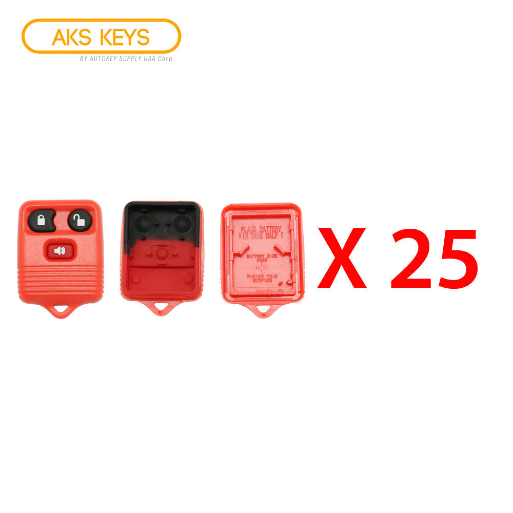 1998 - 2011 Red Ford Remote Shell (25 Pack)