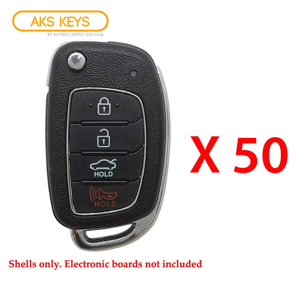 Hyundai Remote Head Flip Key Shell for FCC# TQ8-RKE-4F16 (50 Pack)