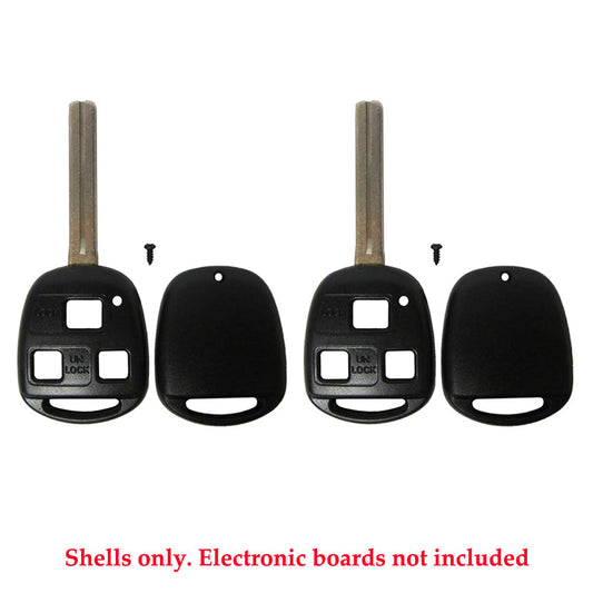 1997 - 2001 Lexus Key Fob Shell 3B - LXP90 (Long Blade) - Black (2 Pack)
