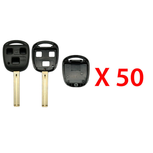 1997 - 2001 Lexus Key Fob Shell 3B - LXP90 (Long Blade) - Black (50 Pack)