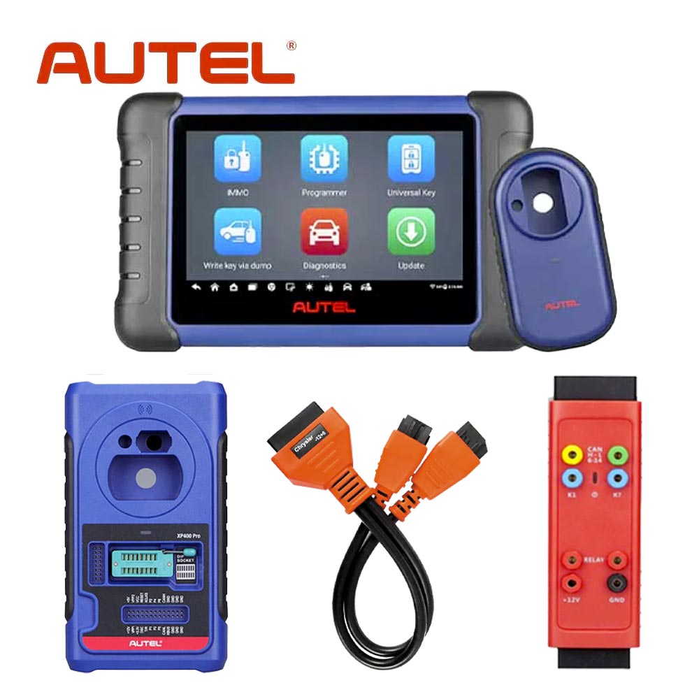 Autel MaxiIM IM508S Key Programming and Diagnostic Tools + GBOX2 + XP400 PRO & Chrysler 12+8 Cable